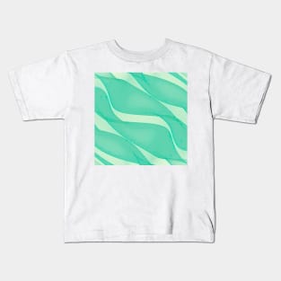 Abstract flowing ribbons in mint green Kids T-Shirt